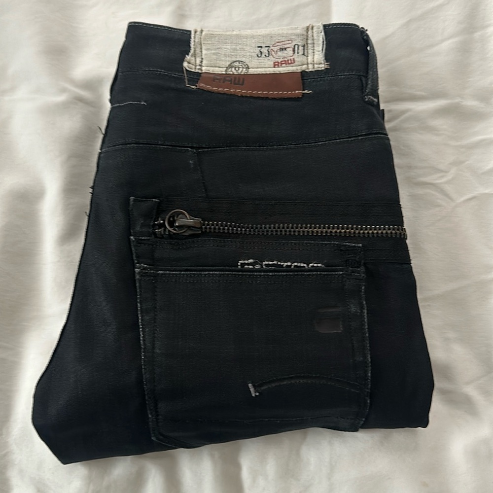 G-Star wax coated moto jogger jeans size 24
